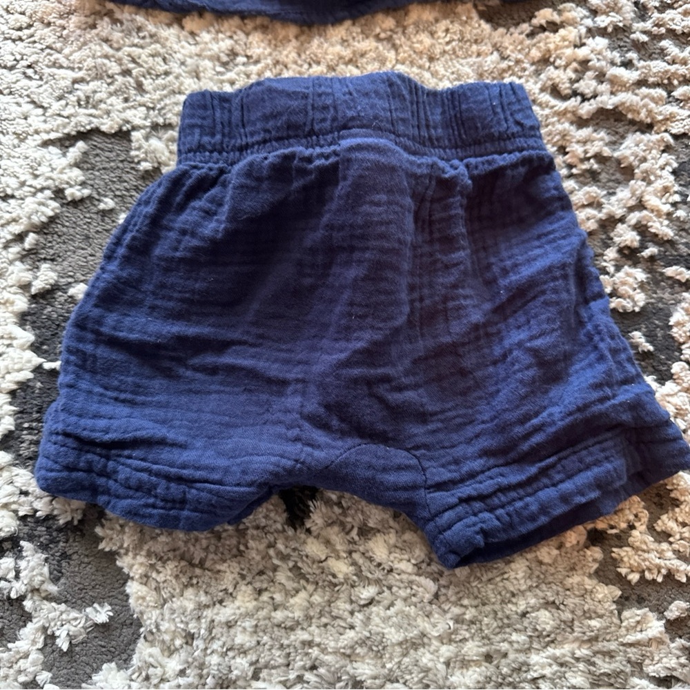Baby Boy CARTER’S navy Blue 2 Piece S/S Polo Shirt Short Outfit Set Sz 3 Month - Picture 5 of 6